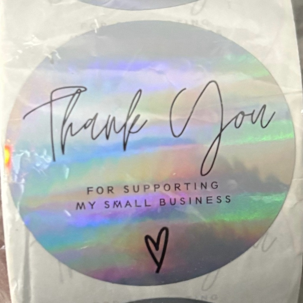 500 Holographic Thank You Stickers - Picture 2 of 3
